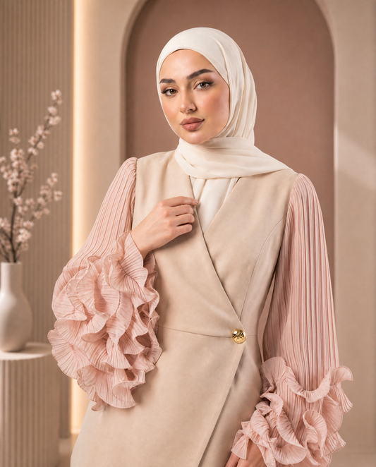 Ruffled Sleeve Blazer